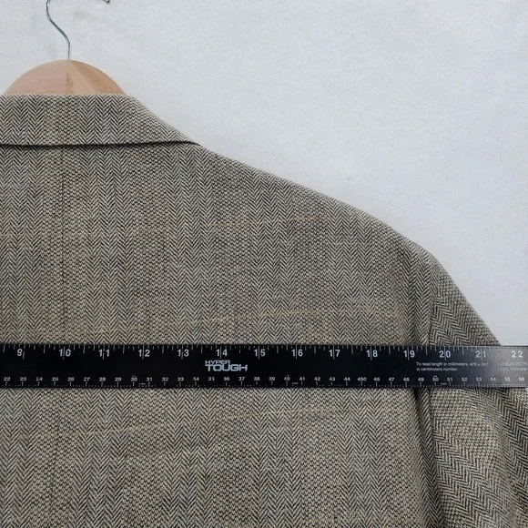Polo Ralph Lauren Blazer Mens 48R Herringbone Silk Flax Wool Blend Italian VTG